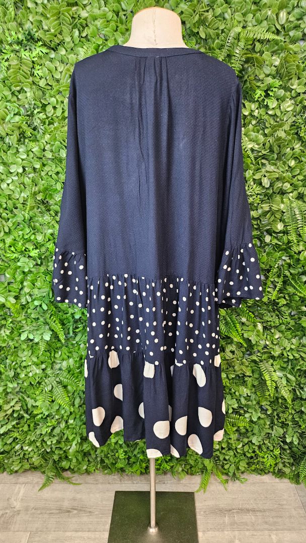 Elm Navy Polka Frill Dress (16)