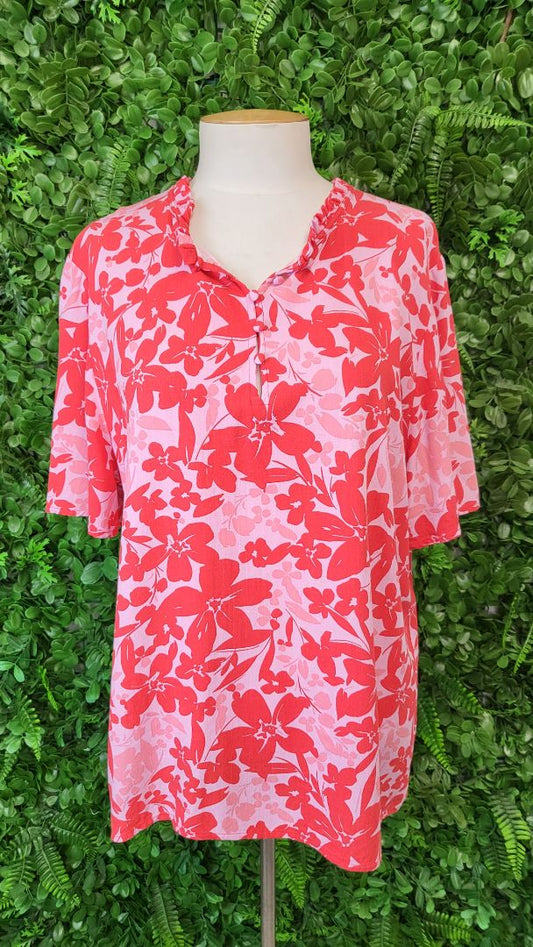 Vassalli Pink Print Top (16)