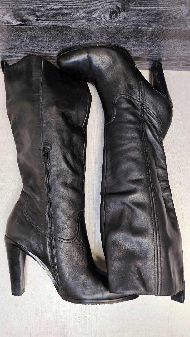 Isabella Anselmi Black Long Leather Boot (41)