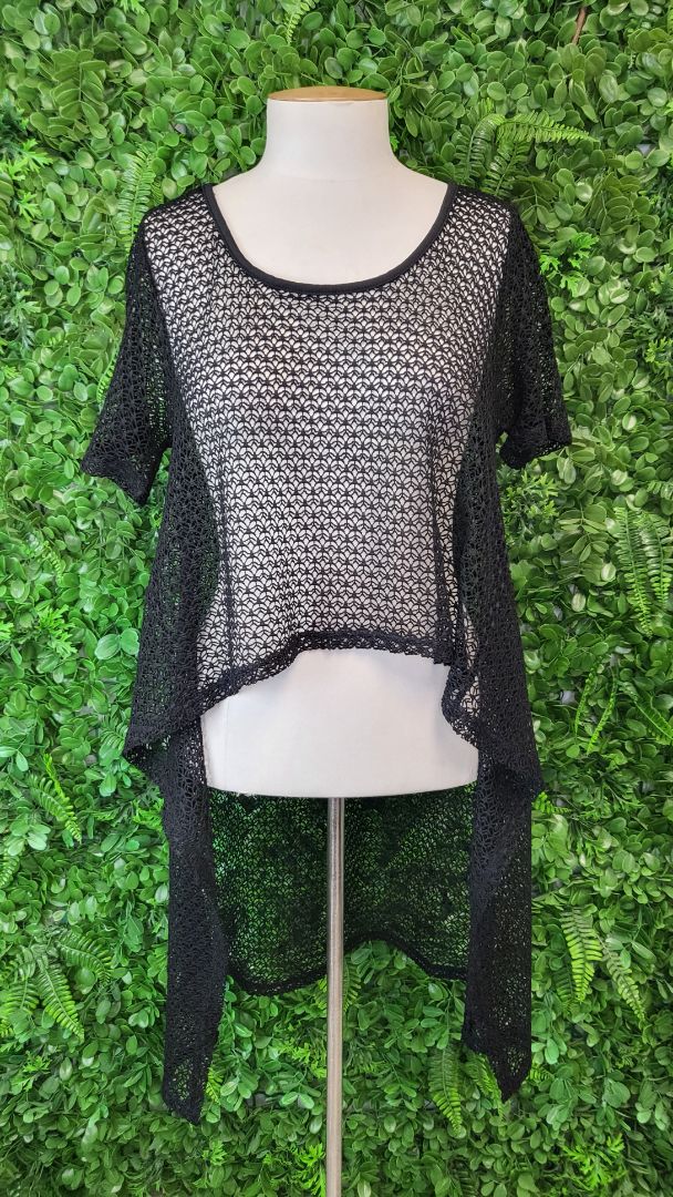 Charcoal Black Mesh Layer Top (10)