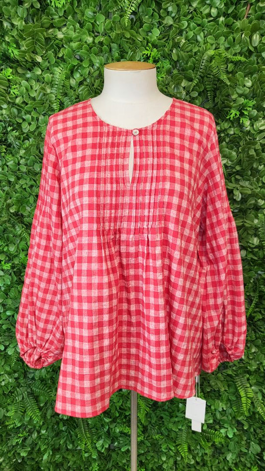 Haven Red Gingham Top BNWT (OSFM)
