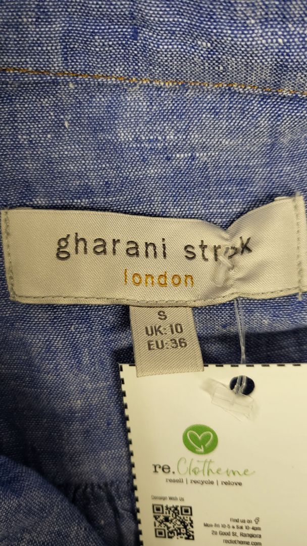 Gharani Strok Blue Linen Blouse (10)