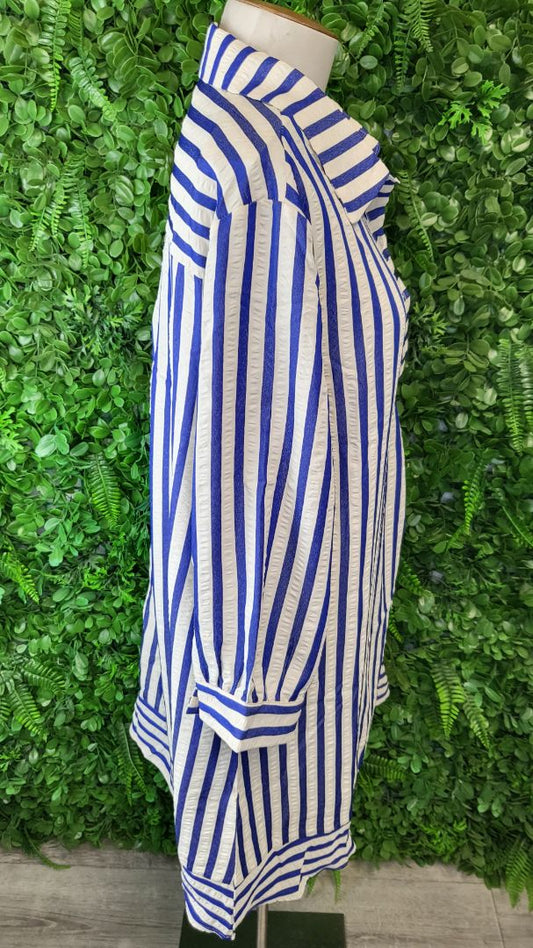 Unknown Navy/White Stripe Tunic Top (14)