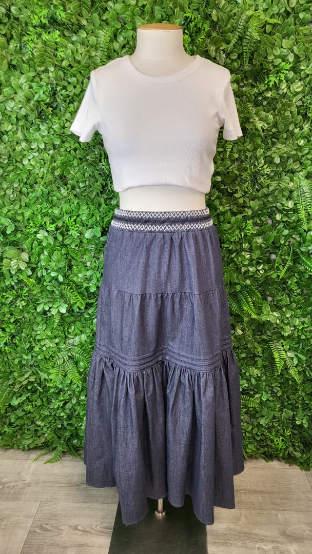 Loobies Story Blue Denim Tiered Skirt (8)
