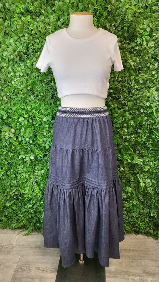 Loobies Story Blue Denim Tiered Skirt (8)