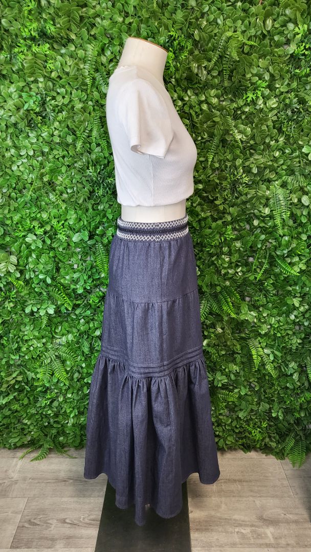 Loobies Story Blue Denim Tiered Skirt (8)