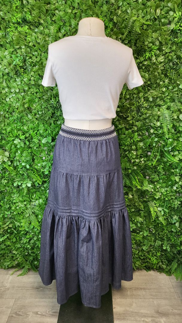 Loobies Story Blue Denim Tiered Skirt (8)