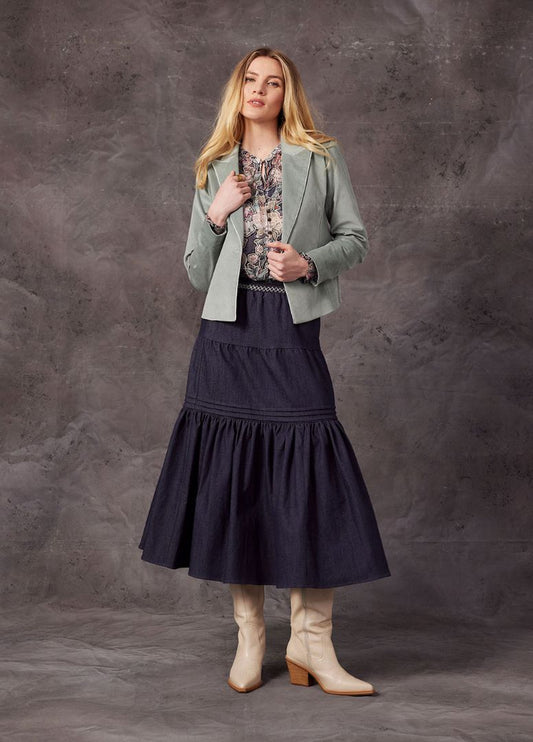 Loobies Story Blue Denim Tiered Skirt (8)