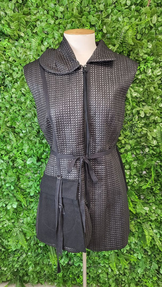 Mild Red Black Textured Vest (12)