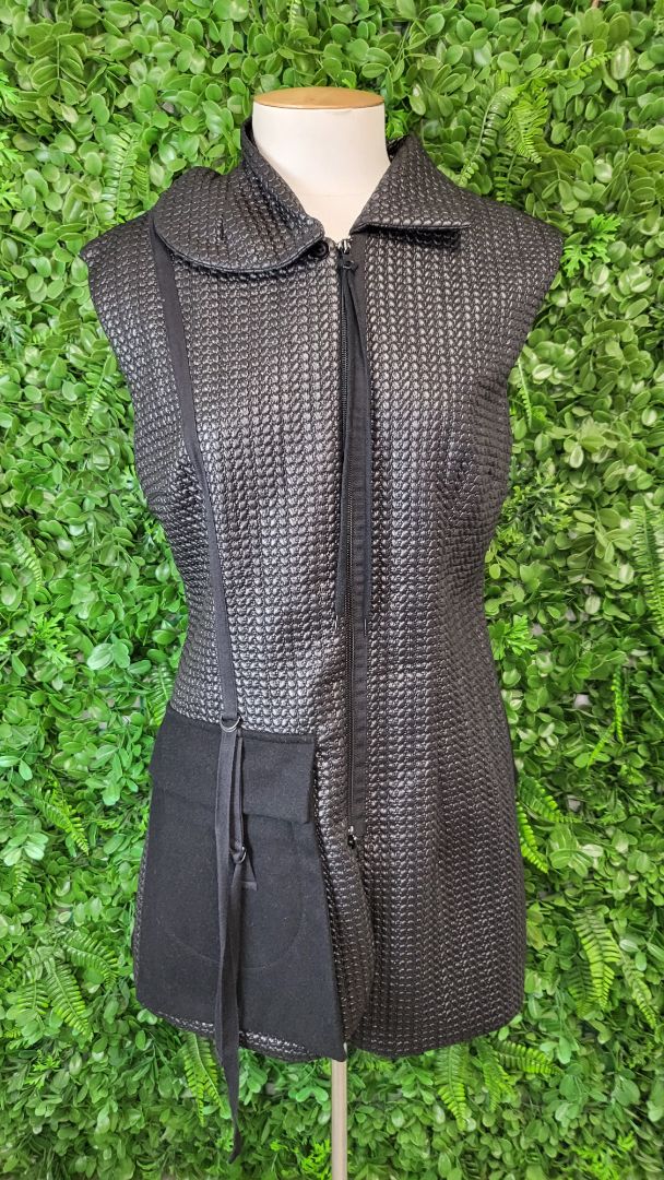 Mild Red Black Textured Vest (12)