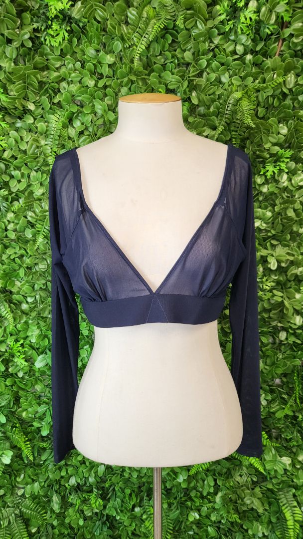 Harlow Navy Shadow Sleeve Top (16-18)