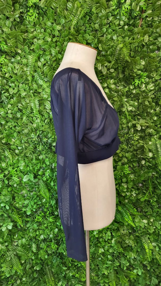 Harlow Navy Shadow Sleeve Top (16-18)