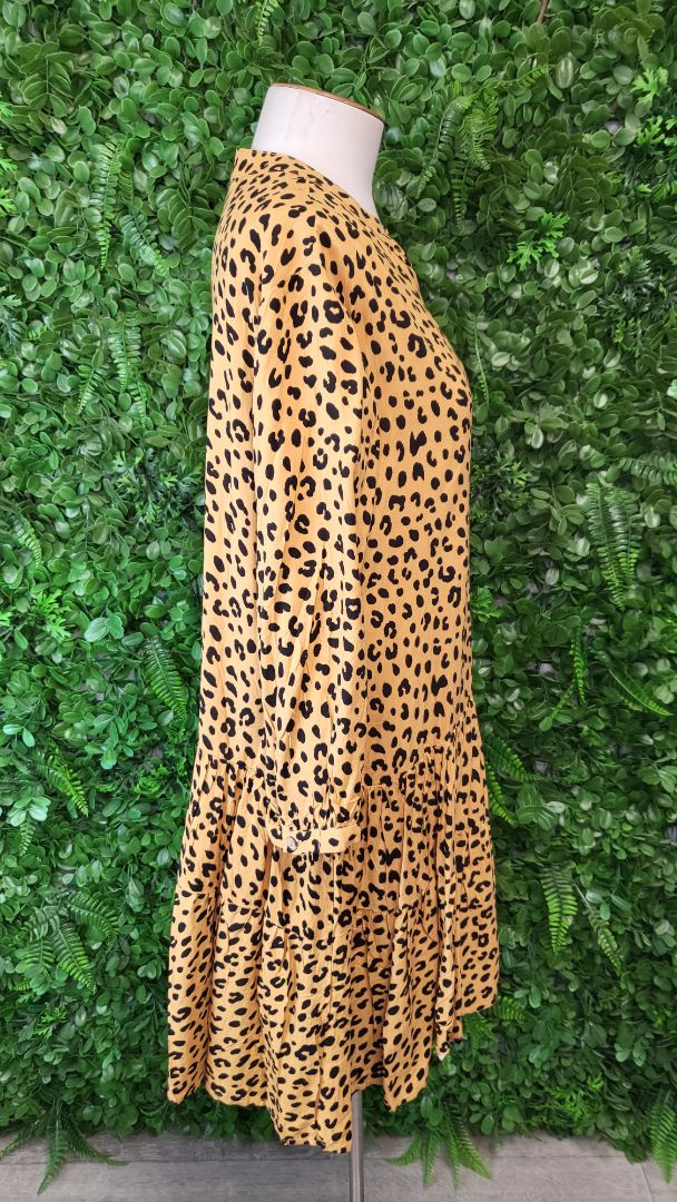 Iris Maxi Mustard Animal Print Dress (12)