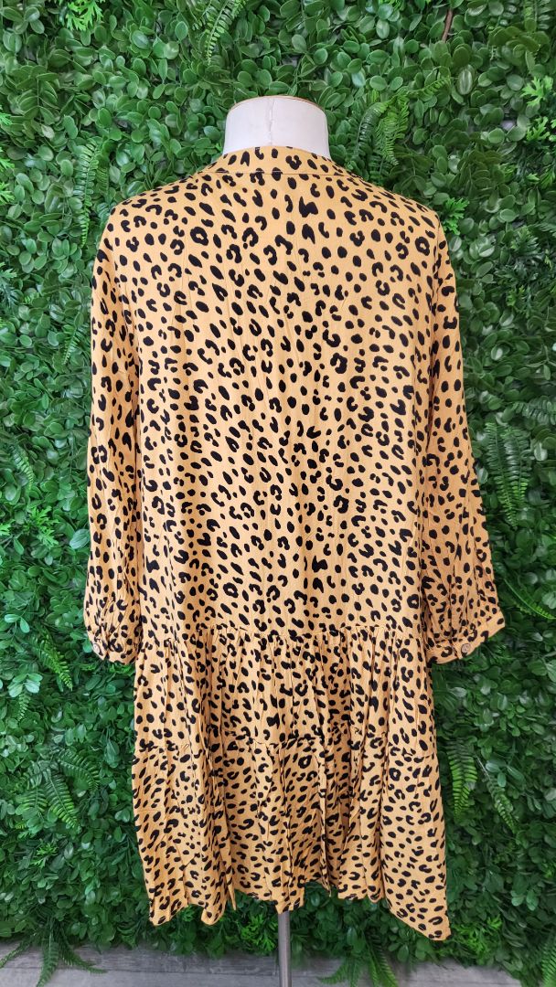Iris Maxi Mustard Animal Print Dress (12)