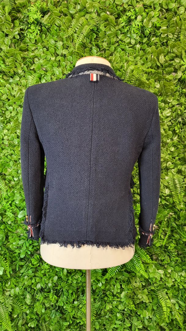 Thom Brown Navy Textured Blazer (6-8)