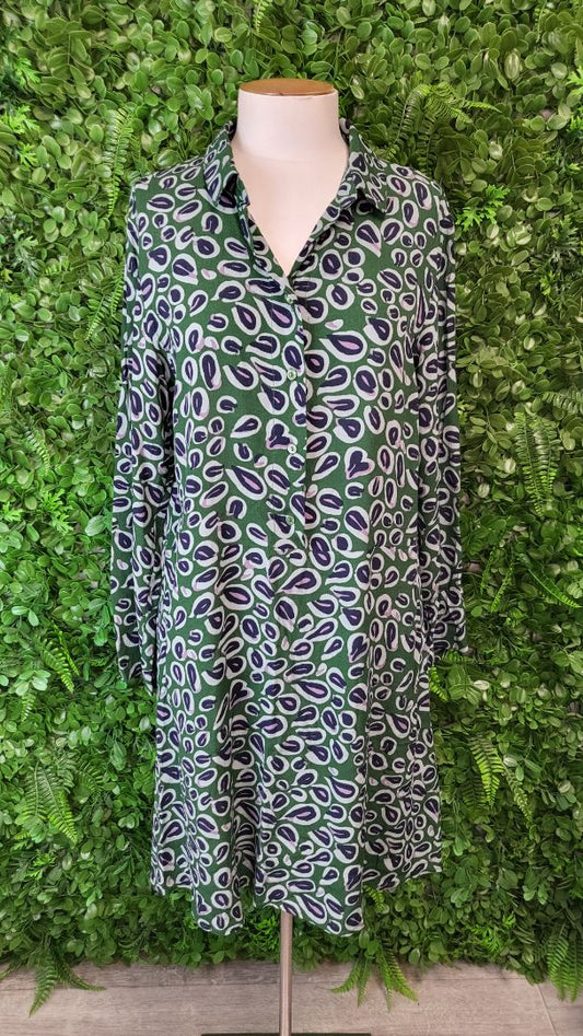 Nice Things Green Shirt Dress (12)
