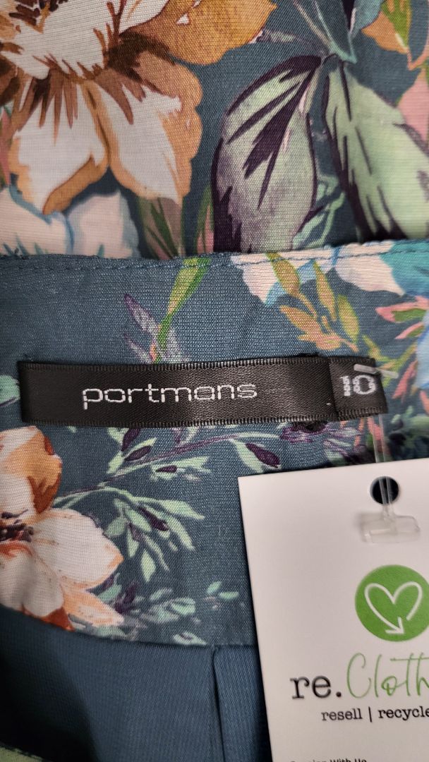 Portmans Teal Floral Tops (10-12)
