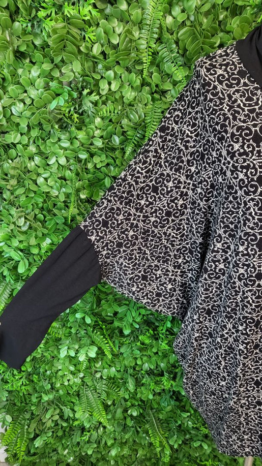 Lemon Tree Black Print Top (10-14)