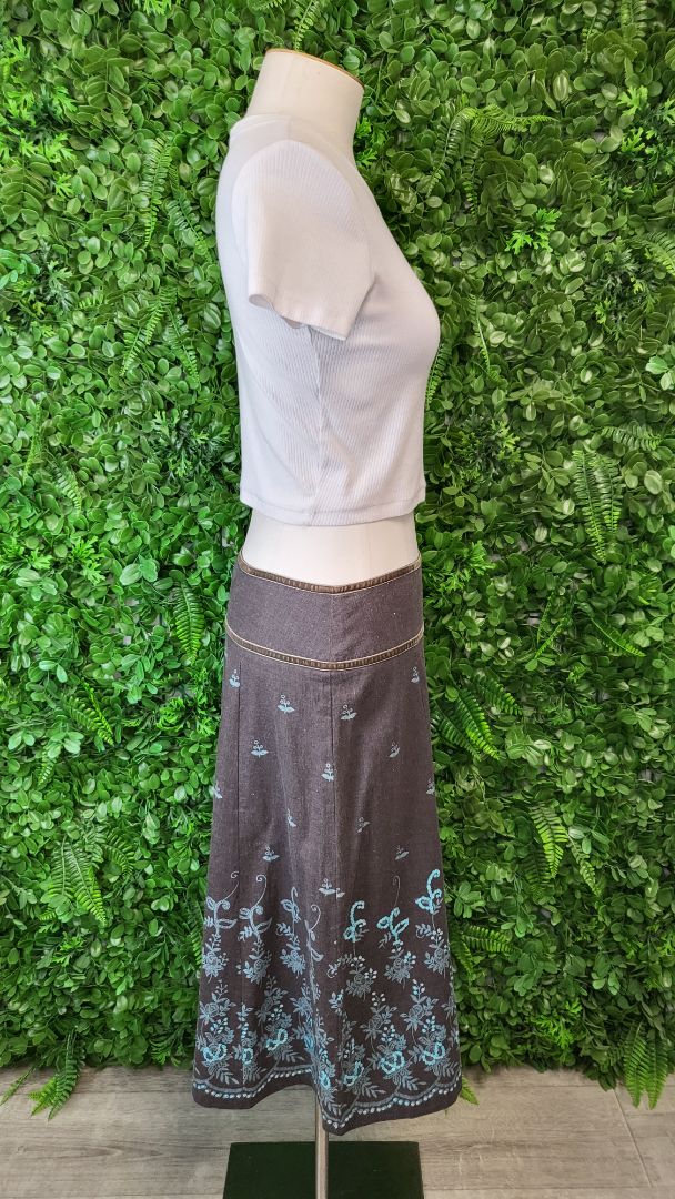Jacqui E Brown Embroidered Skirt (10)