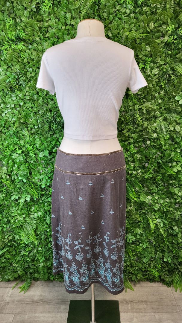 Jacqui E Brown Embroidered Skirt (10)