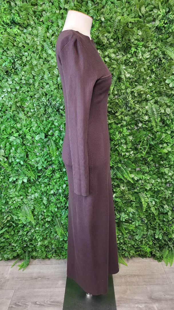 Witchery Chocolate Ribbed Dress (10)