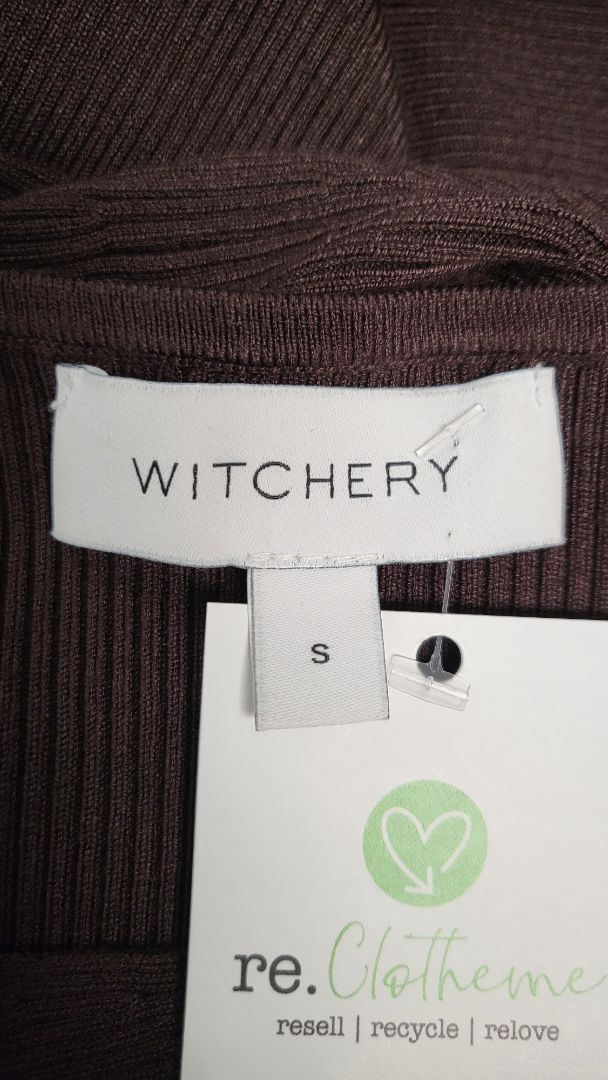 Witchery Chocolate Ribbed Dress (10)