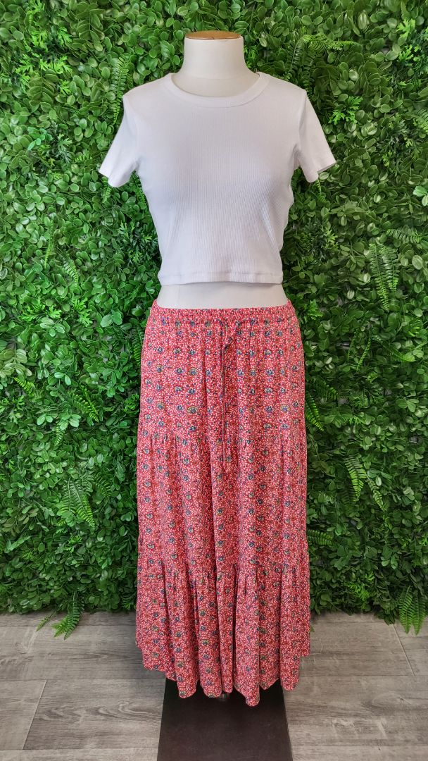 Eb & Ive Red Tiered Skirt (18)