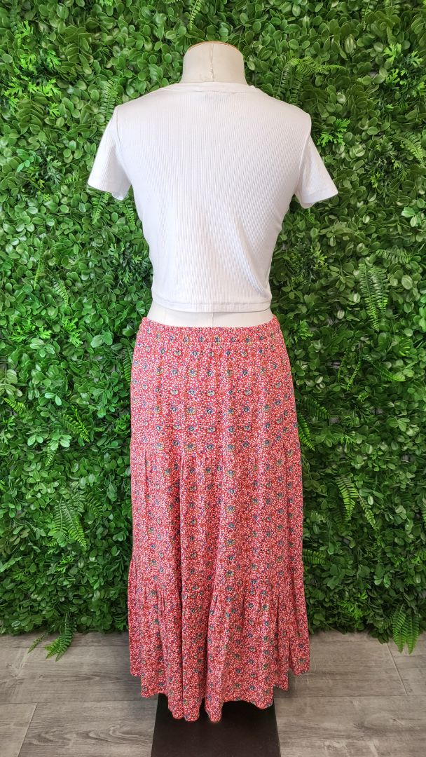 Eb & Ive Red Tiered Skirt (18)