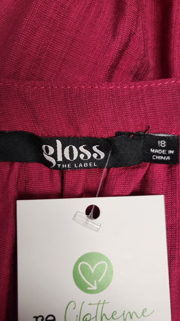 Gloss The Label Magenta 3 Button Blouse (18)