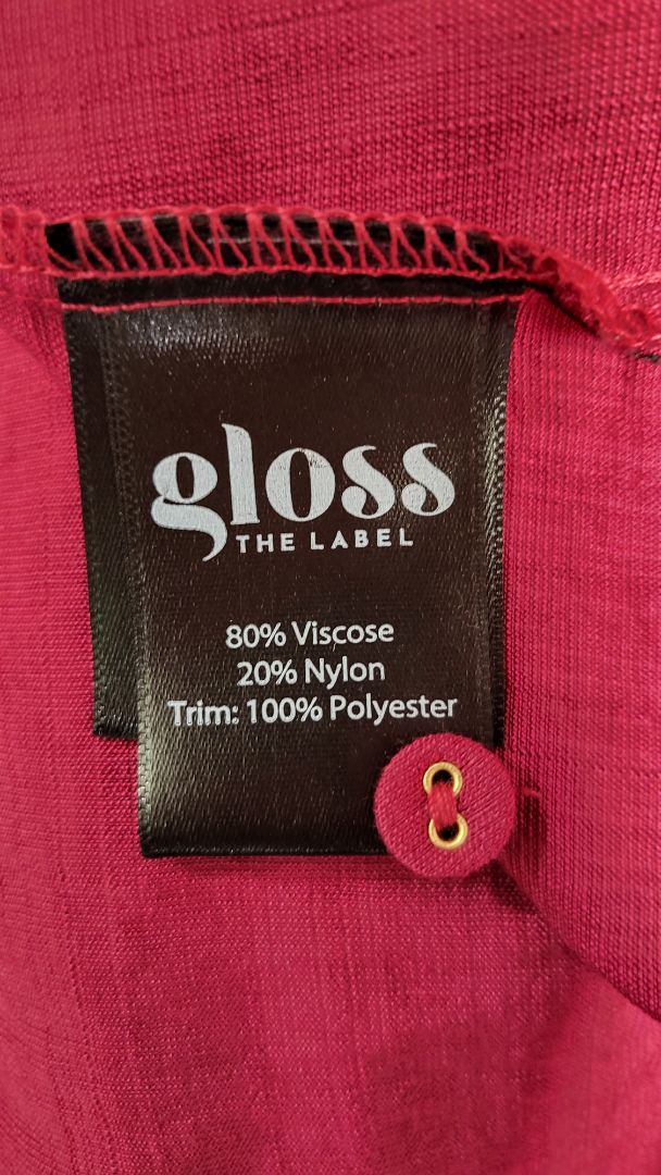 Gloss The Label Magenta 3 Button Blouse (18)