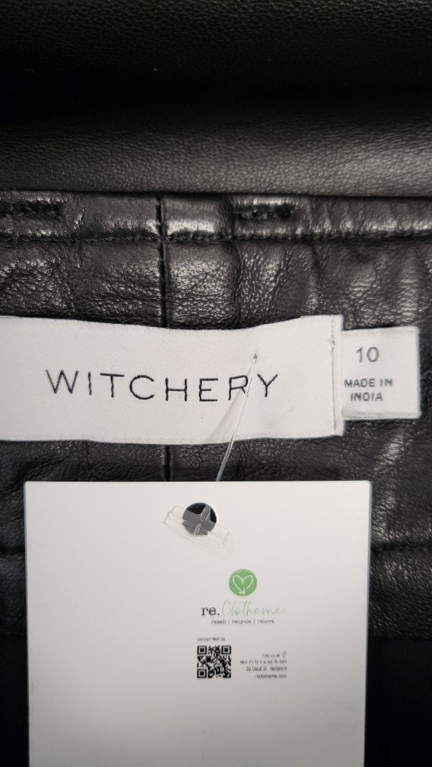 Witchery Black Leather Pants (10)