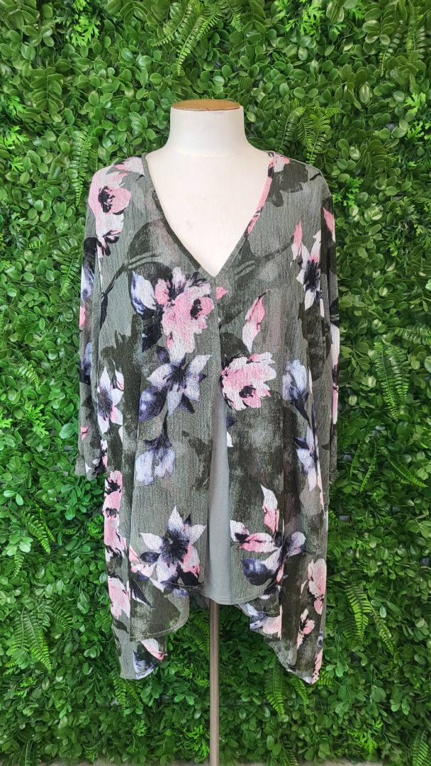 TS by Taking Shape Floral Layered Top (18-20)