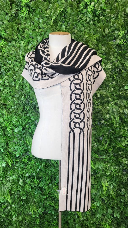 Gorman Black/Taupe Two Toned Scarf