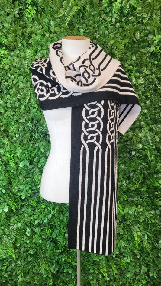 Gorman Black/Taupe Two Toned Scarf