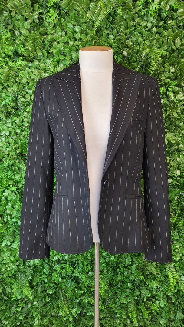 WE Fundamentals Black Pinstripe Blazer (10)