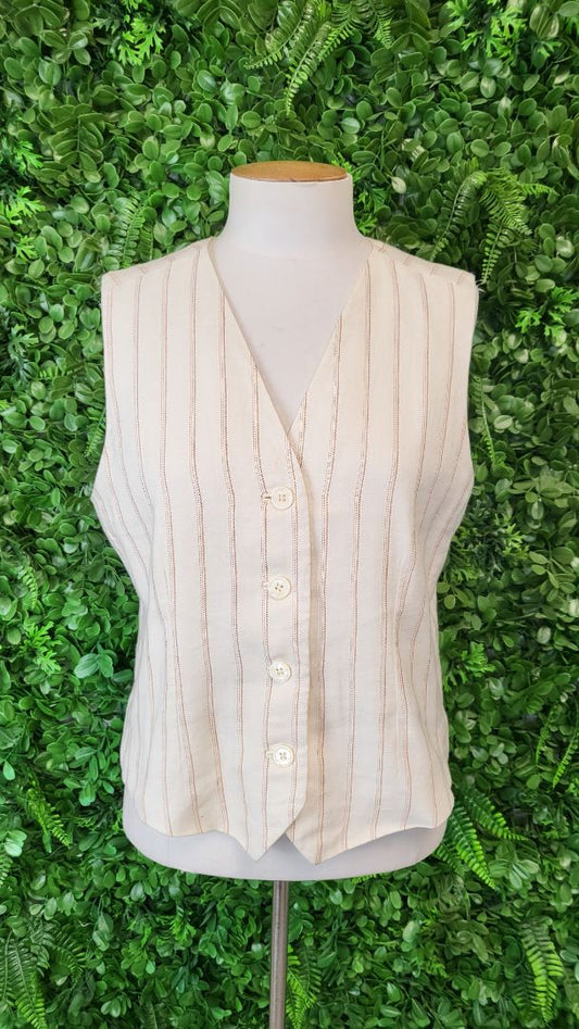 Nice Things Cream Linen Vest (10)