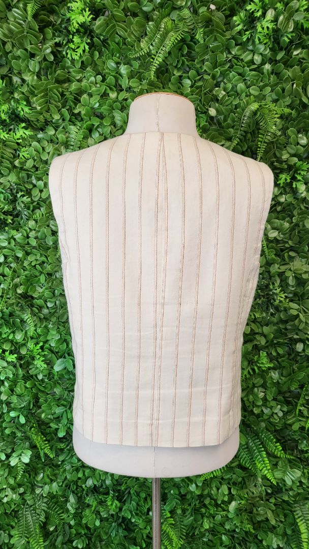 Nice Things Cream Linen Vest (10)