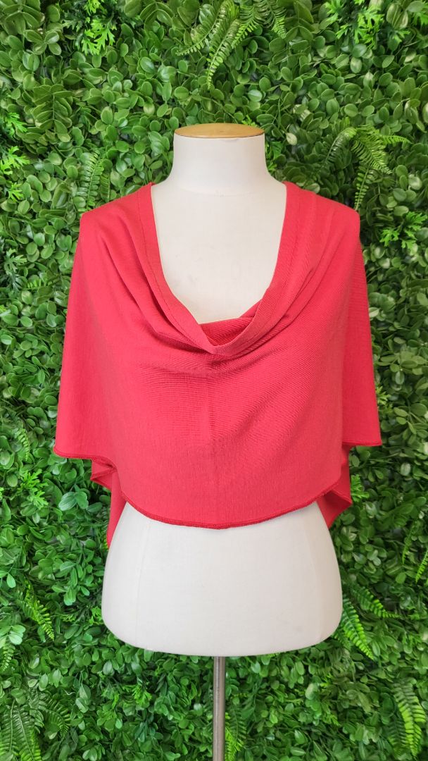 Bayroad Red Merino Poncho (OSFM)