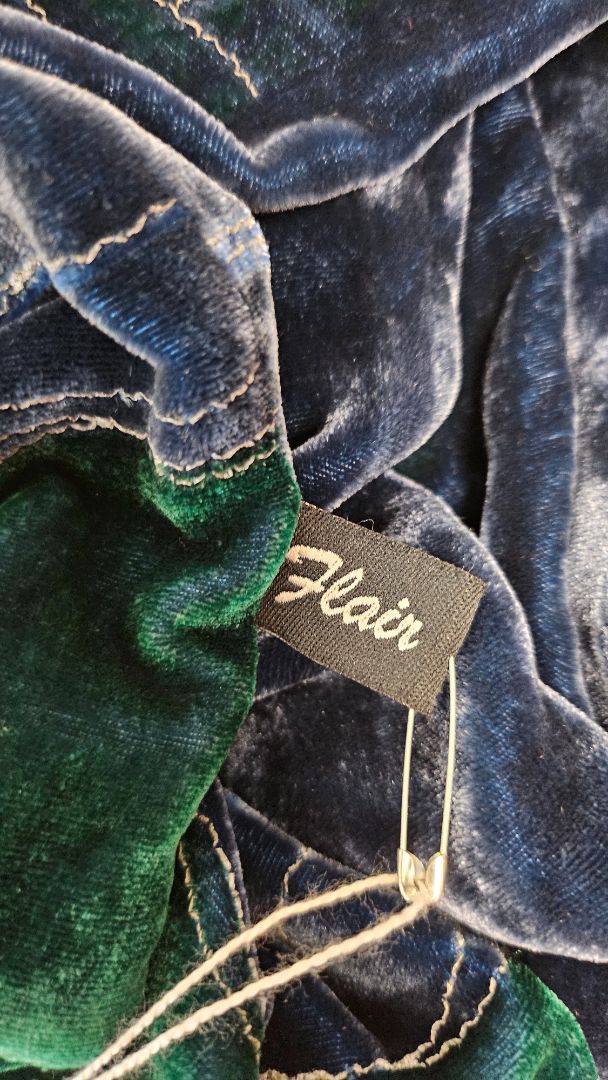 Flair Green/Blue Velvet Scarf