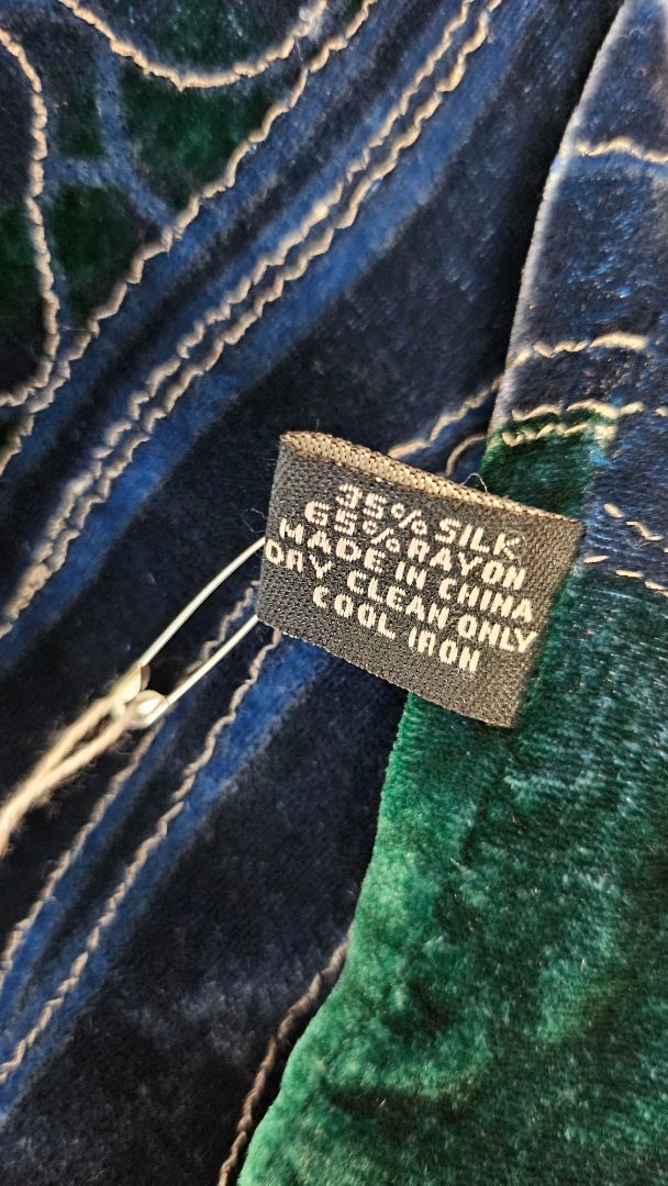 Flair Green/Blue Velvet Scarf