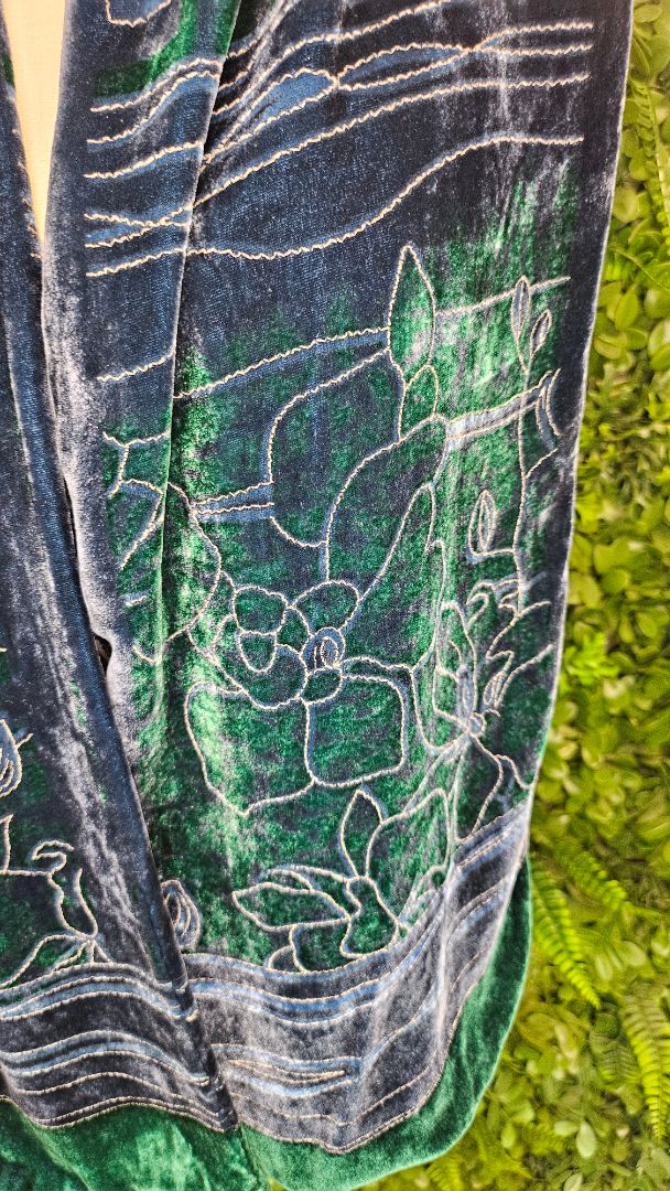Flair Green/Blue Velvet Scarf