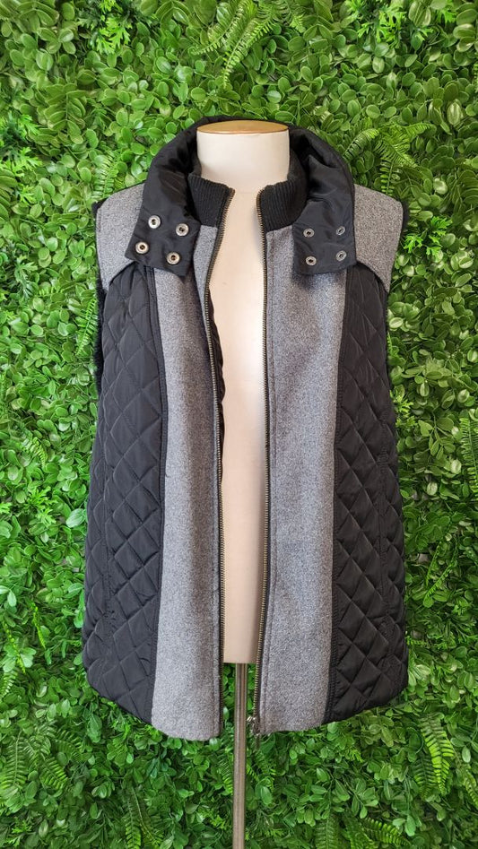 Tart Collections Black/Grey Faux Fur Lined Vest (12)