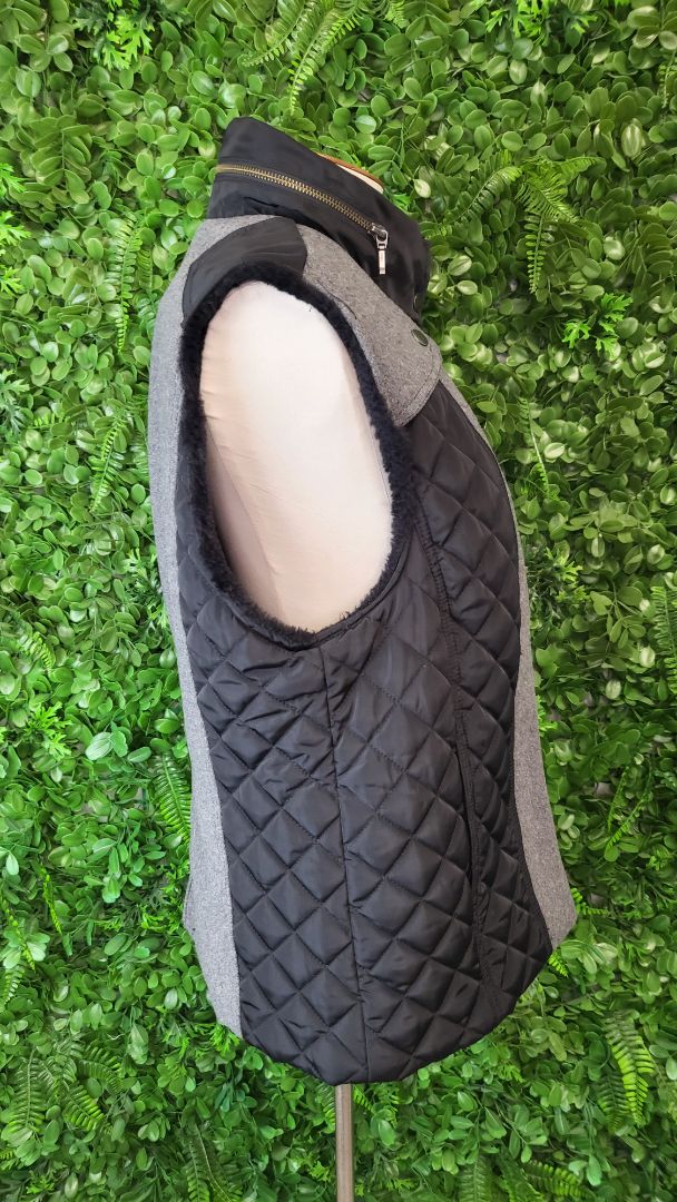 Tart Collections Black/Grey Faux Fur Lined Vest (12)