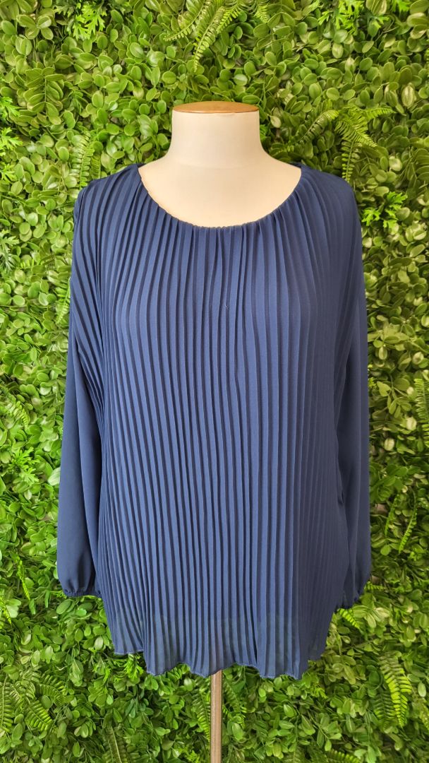 Modissima Dark Blue Pleated Top (14)