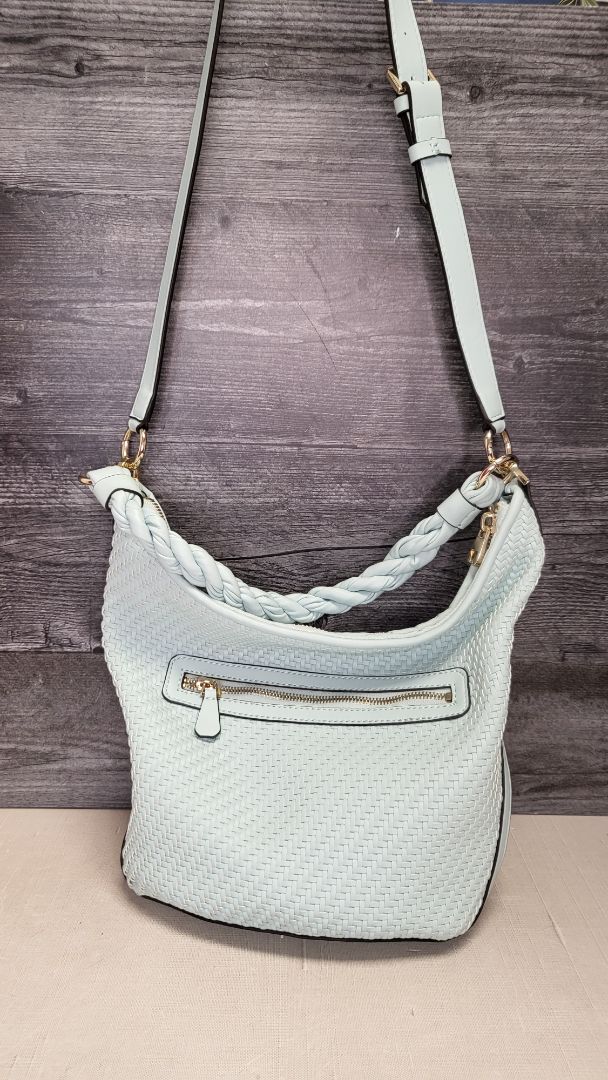 Guess Pale Blue Hassie Bucket Bag (27cmx26x10cm)