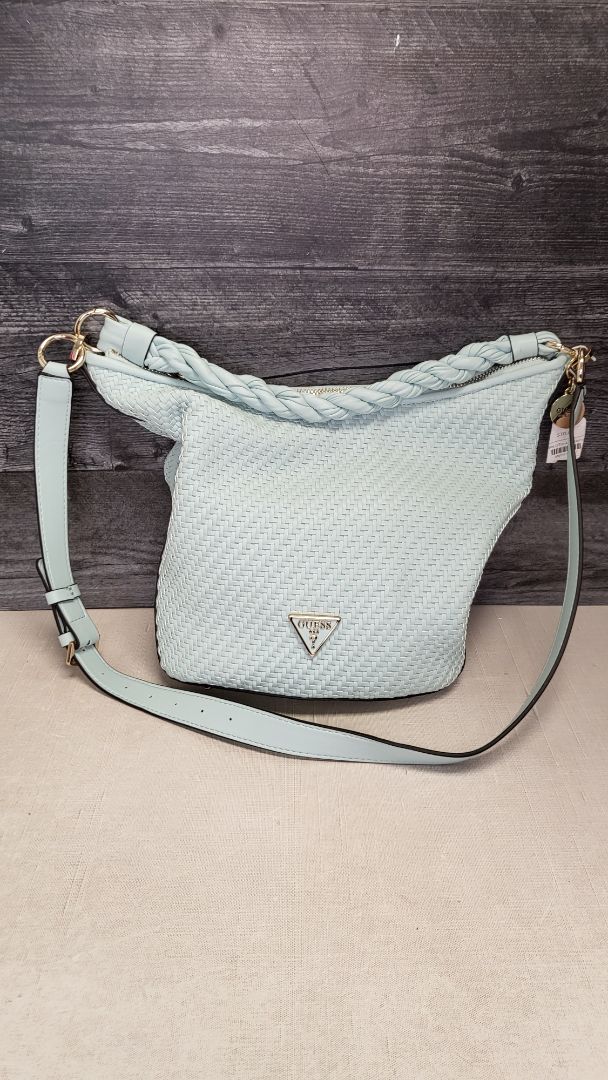 Guess Pale Blue Hassie Bucket Bag (27cmx26x10cm)