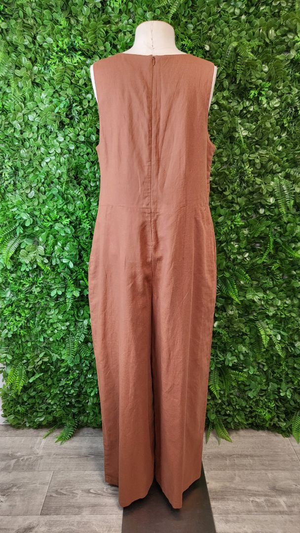 Assembly Label Terracotta Linen Blend Jumpsuit BNWT (14)