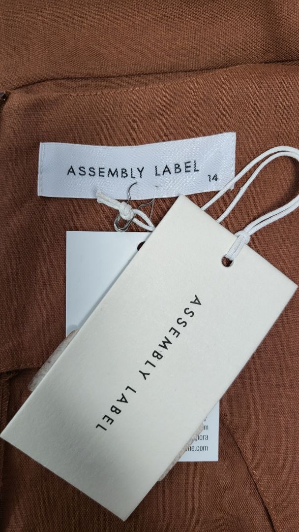 Assembly Label Terracotta Linen Blend Jumpsuit BNWT (14)
