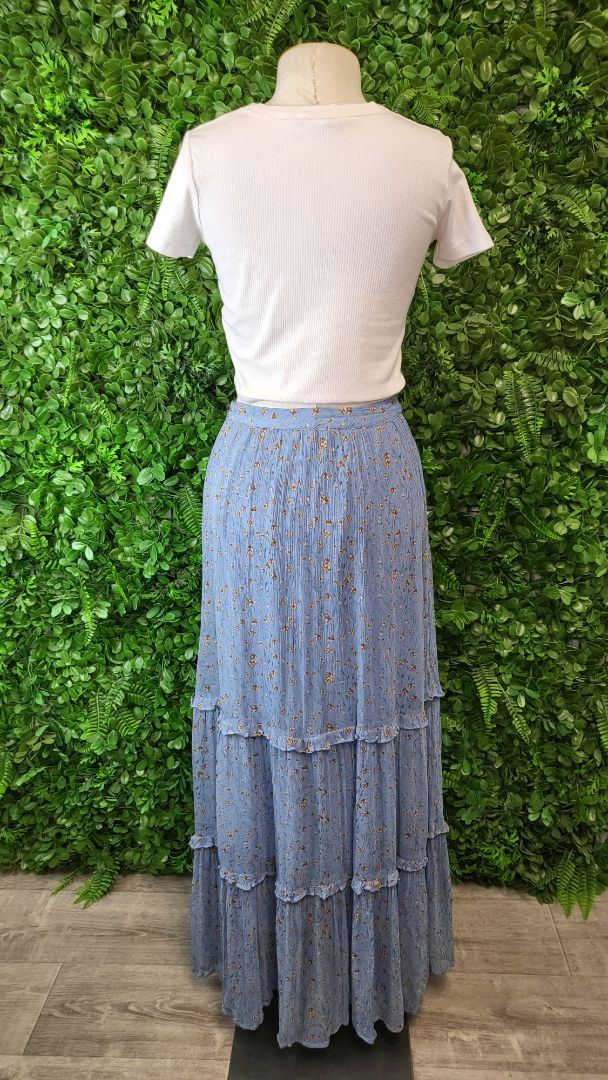 Max Blue Floral Skirt (6-8)