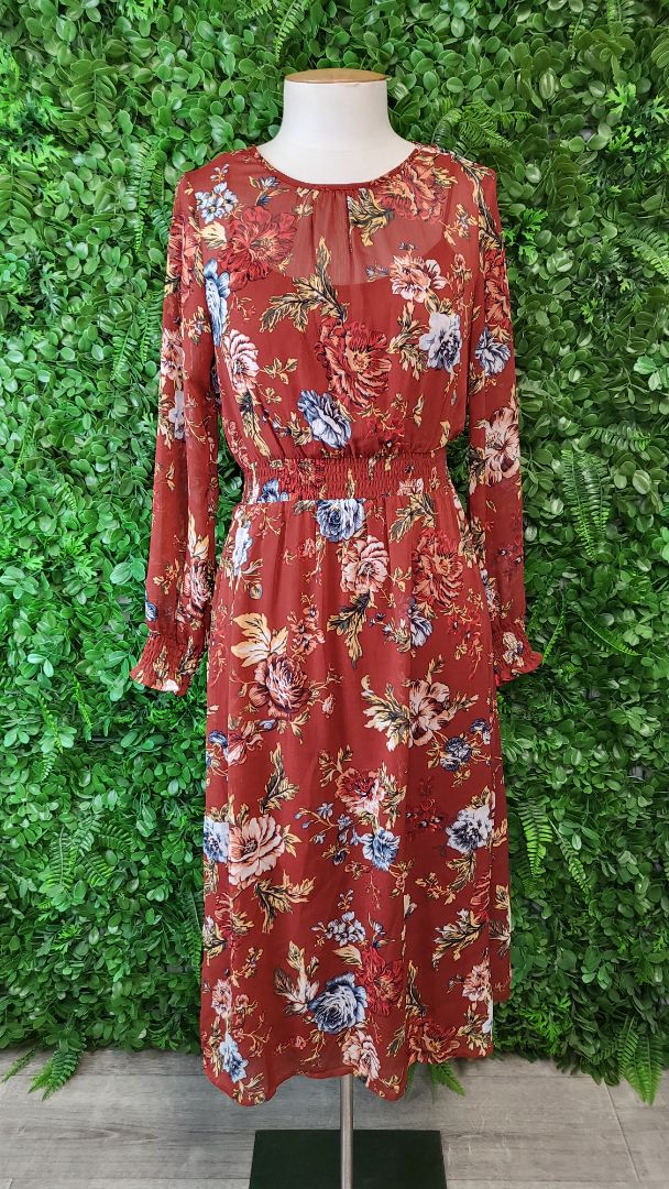 Springfield Brown Floral Dress (8)